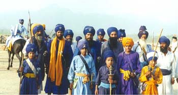 A Group of Nihung Sikhs at Anandpur - Photo by Guru Jaswant Kaur