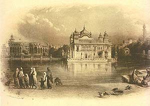 Engraving of the Golden Temple by a european artist