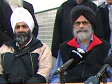 Mander Singh Sohal, left, and Kalwant Singh Sahota say they always wore turbans at Interfor's Acorn Mill in North Delta, B.C., and were never injured.